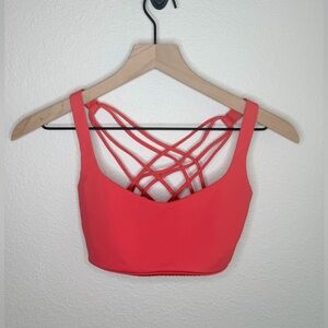 Lululemon Free To Be Wild Strappy Sports Bra Coral Pink Size 6